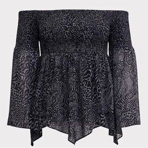 Torrid Animal Print Chiffon Tunic Babydoll